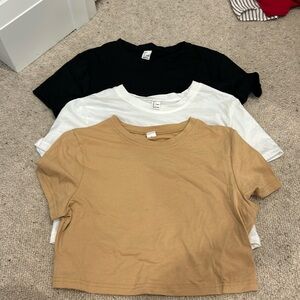 Three Amazon workout crop tops